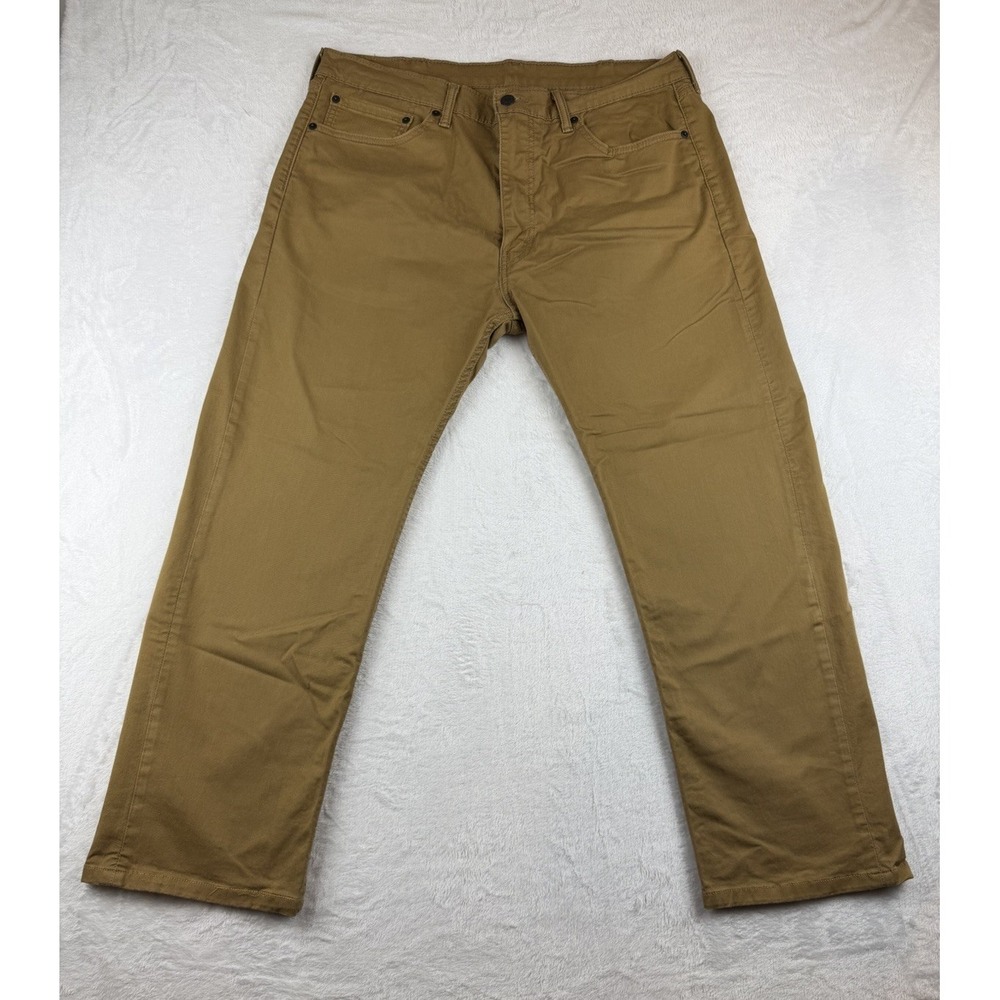 Levis 505 Regular‎ Fit Straight Leg Pants Cotton Brown Mens 38x30